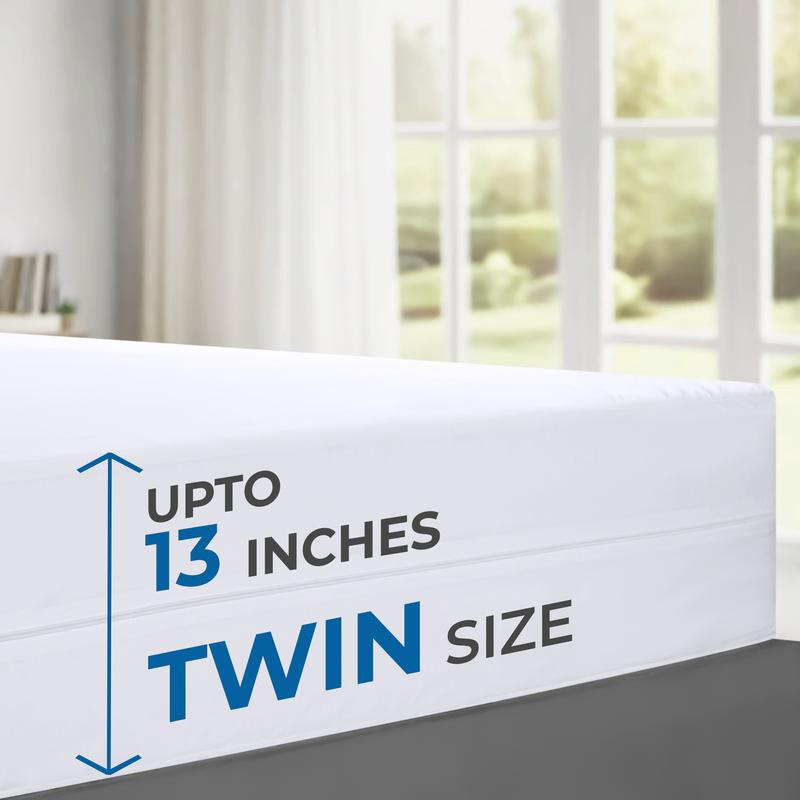 Utopia Bedding Zippered Mattress Encasement Queen | 100% Waterproof & Bed Bug Proof Protector | 6-Sided Cover, Washable & Durable - White (60x80x15)