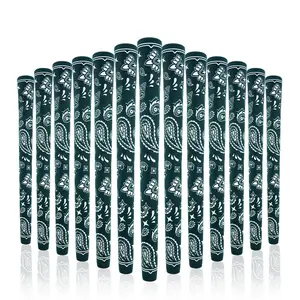 WUDAY 13 Pieces of Non Slip Rubber Exquisite Element Pattern Golf Green Grip, Waterproof and Of Excellent Quality, Golf Gift Set professional club grip Golf Clubs Golf Accessories natural rubber durable anti-slip design Green Anti-Slip Golf Club Grip Set