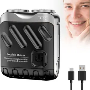 Men's Favorite Mini Electrict Shaver,R-12 Luggage Electric Shaver,Beard Shaver and Portable, USB Rechargeable for Home Travel