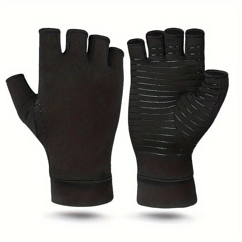 Compression Gloves for Hand Support,Copper Infused Compression Fit Gloves,Flexible Everyday Comfort Gloves for Typing,Gaming,Cooking,Craftingc