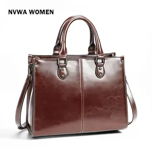 Genuine Leather Shoulder Tote Bag for Women Large Handbag Work Purse | Genuine Leather, Shoulder, Large, Work