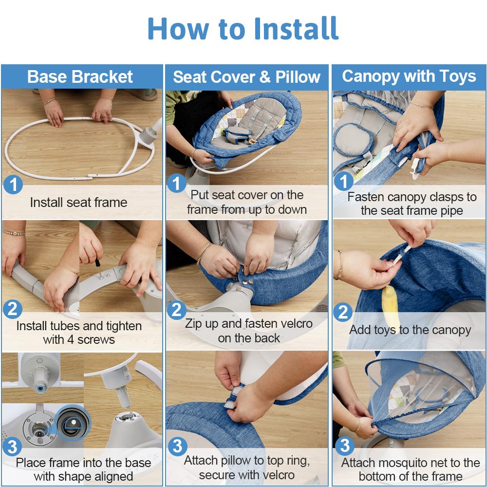 COMOMY Baby Swing for Infants with 5 Natural Sway Speeds, Portable Bt Music Baby Swing with Remote Control & 5-Point Harness, Hands-Free Baby Soother, Lightweight Baby Rocker for 5-20 Lb, 0-6 Months, Blue, Valentine's Day COMOMY Baby Swing for Infants with 5 Natural Sway Speeds, Portable Bt Music Baby Swing with Remote Control & 5-Point Harness, Hands-Free Baby Soother, Lightweight Baby Rocker for 5-20 Lb, 0-6 Months, Blue, Valentine's Day