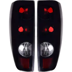 Tail Light Compatible With Chevrolet Chevy Colorado GMC Canyon 2004-2012 Driver and Passenger Side Rear Light Black Smoked Housing Brake Lamps Replaces GM2801164