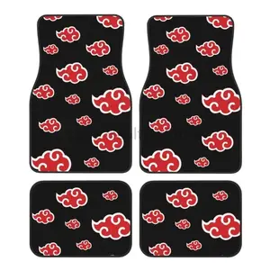 Akatsuki Universal Japan Anime Car Floor Mats 4-s Set Anti Slip Front and Rear Foot Mats Universal Car Accessories for SUV