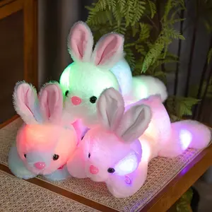 Glow in the Dark Bunny Plush Toy - Soft & Adorable Light-Up Rabbit Stuffed Animal, 13.8" | Polyester, Pastel Colors, Magical Nighttime Comfort, Ideal Gift for Kids & Bunny Lovers, Nighttime Comfort Toy|Soft Texture Toy|Lightup Feature, Bunn