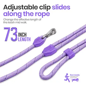 73" Adjustable Hands‑Free Commuter Pet Leash - Reflective Rope for Dogs