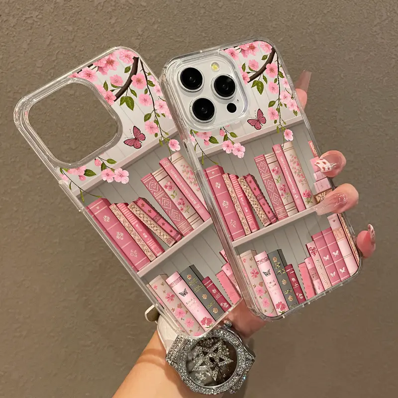 Soft Girl Magnetic Case for iPhone11/12/13/14/15/16/17/promax, Blossom Bookshelf Lightweight, Drop-Proof, MagSafe Compatible |   Perfect for Teen Girls