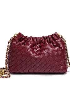 2026 New High-End Rhombus Cloud Bag, Handmade Woven Gold Ball Small Charming Chain Shoulder Crossbody Bag, Elegant Fashion Accessory