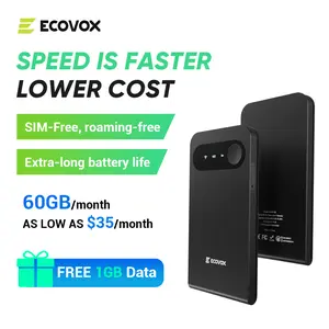 [ECOVOX Unlimited Universal Internet Portable Hotspot Rounter&WifDevices ]UPgrade 4G Esim Global Date package;Device For Travel Home,Work;Fast&Securty,Quick Set Up,Connection Up To 9 Devices,13h Endurance Battery,No Contract With 1GB fast Globel Date.