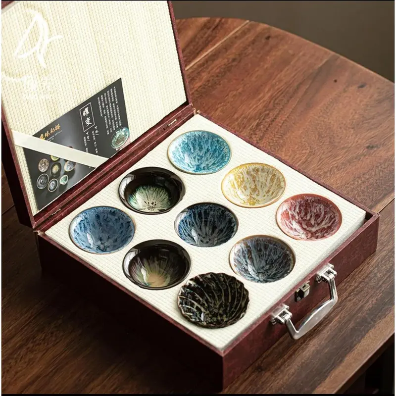 Stylish Traditional Ceramic 9pcs Tea Set - 60ml/2oz Cups, Insulated Tea Pot, Gift Box Included, Insulation, Porcelain, Tea Pot Set