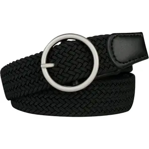 Womens Plus Size Belts 39 to 75inch Stretch Belt Black Elastic Belts for Women