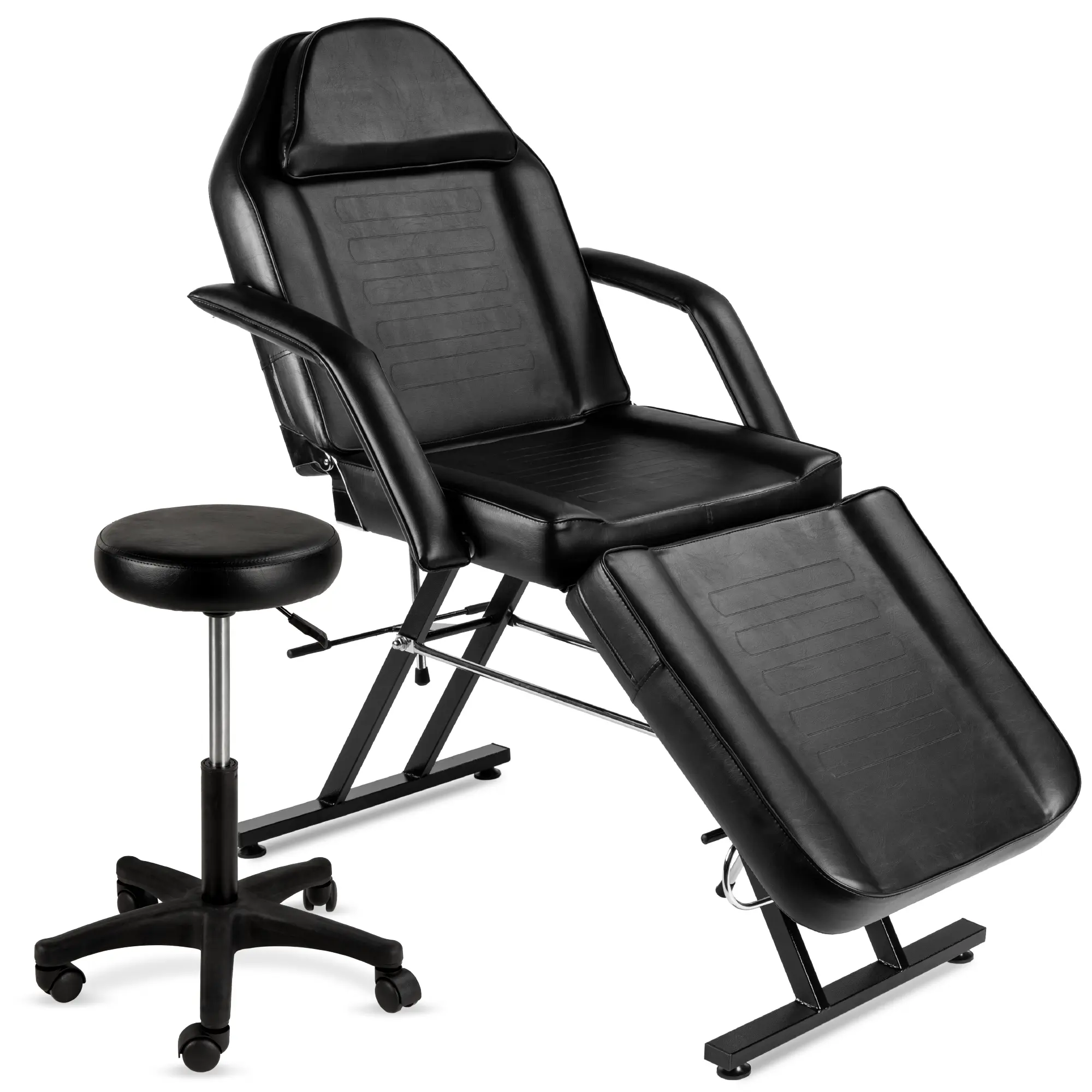 Best Choice Products 71in 3-Section Massage Bed, Spa & Salon Facial, Tattoo Chair w/ Hydraulic Stool - Black Best Choice Products 71in 3-Section Massage Bed, Spa & Salon Facial, Tattoo Chair w/ Hydraulic Stool - Black