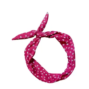Tie Headband - Raspberry Dot