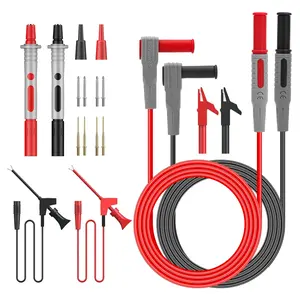 18Pcs Multimeter Test Lead Kit - 1000V/10A Heavy Duty Leads with Alligator Clips,Test Hooks & Replaceable Probes,Professional Electrical Testing Accessories