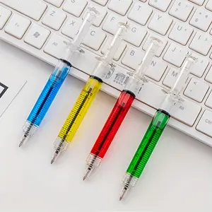 4 pcs, gel pens, novel vaccine shape, needle ball writing pen, quick-drying ink, doctor and nurse gift, decompression syringe design, random colors, Gel Pens Set