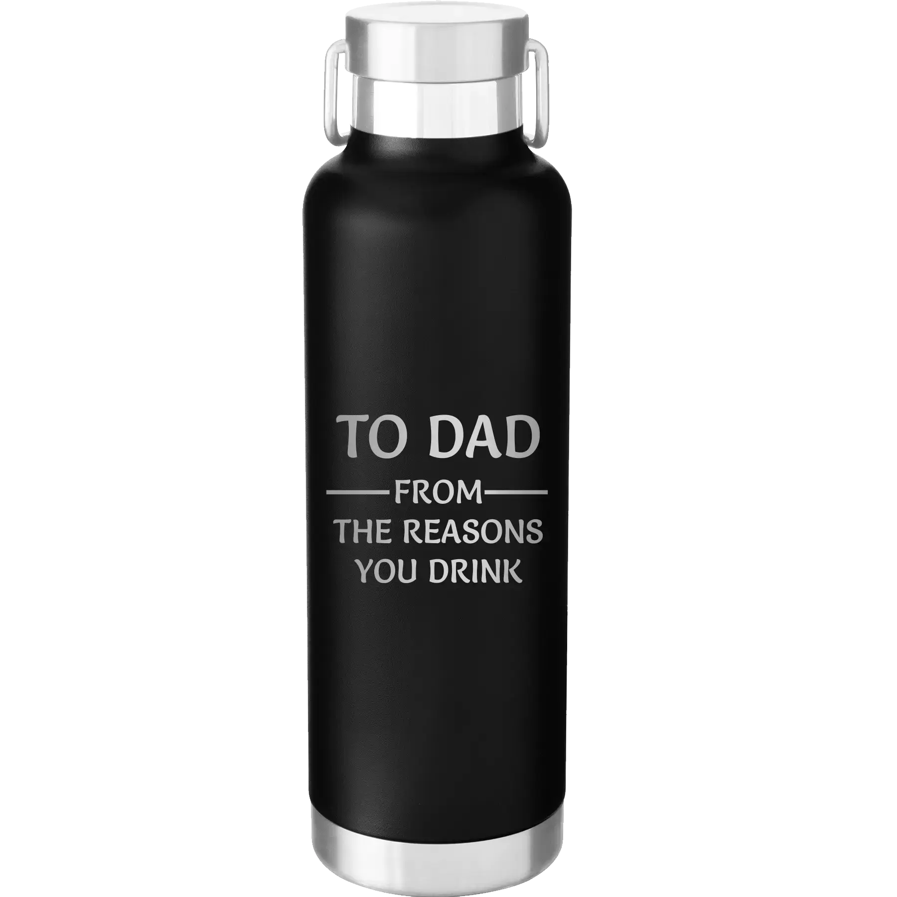 Personalized Reasons You Drink 24 oz Water Bottle - Black