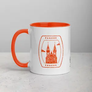Prague Mug with Color Inside - Orange