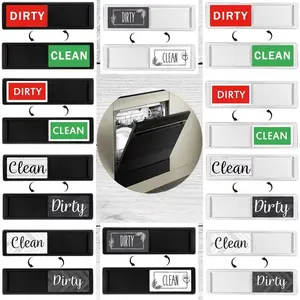 Silver Color Dishwasher Magnetic Cleaner Indicator Sign, Strong Magnetic Non-Scratch Adhesive Sticker, Kitchen Decoration, Perfect Gift