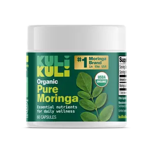 Organic Pure Moringa Powder Capsules (60-Count)
