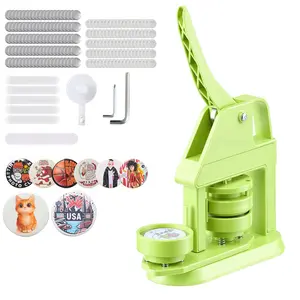 Button Maker Machine 2.28 Inch, Plastic Pin Maker With 100 Pcs Button Parts, Mr. Panda Magic Book, Circle Cutter And Hex Wrenches, Reinforced Ergonomic Handle, For DIY Badges, Personalized Pins, Crafting Tool Set