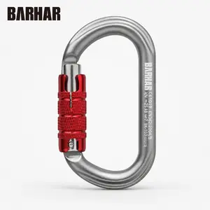 BARHAR Portable Heavy Duty Climbing Carabiner, 25kN Triple-Action Auto Lock Aluminum Alloy Connector for Rope Access, Rescue, Safety Harness & Rigging