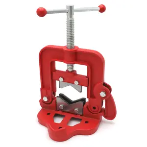 HTTMT- 1.5-7cm/ 3-12cm (2 Sizes) Heavy Duty Cast Iron Forged Hinged Pipe Vice Vise Bench Tube Clamp For Plumbers Mechanic