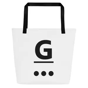 LARGE Tote Bag - Classic Black Logo (front side print)