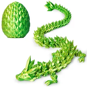3D Printed Dragon Egg, 3D Printed Articulated Dragon with Dragon Inside, Crystal Dragon Fidget Toy Adults Fidget Toys Mystery Dragon Egg