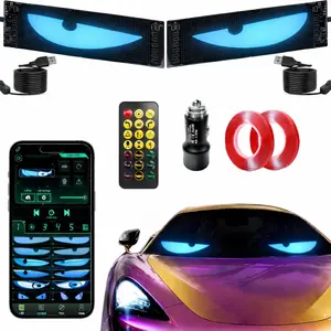 LED Devil Eyes Light for Cars Windshield 2-Pack 14.96"x3.94"Car Eyes Animated LED,Waterproof Windshield LED Display, Programmable Dynamic Sign,App Remote Control, Compatible with Sedans SUVs Trucks