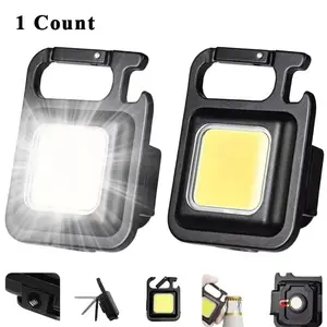 Mini LED Keychain Flashlight USB Rechargeable, Multifunctional Portable COB Light, Ideal for Camping Outdoor Work Fishing