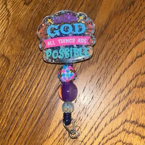 Badge Reels - (claim on live) Permanent Design with Colorful Beads