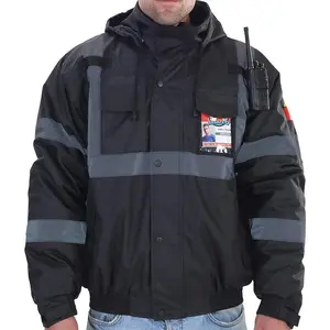 High-Visibility Safety Jacket, Reflective Waterproof Jacket with Black Bottom, Construction Work Jacket for Men/Women