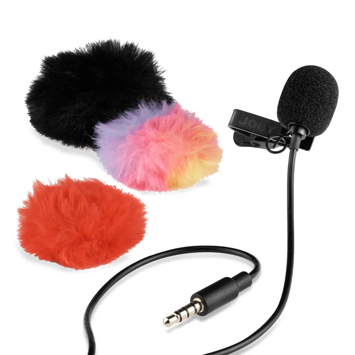 JOBY Wavo Lav Portable Omnidirectional Lavalier Microphone - Black, Small Form Smartphone Recording Equipment with Clips for High-Quality Audio