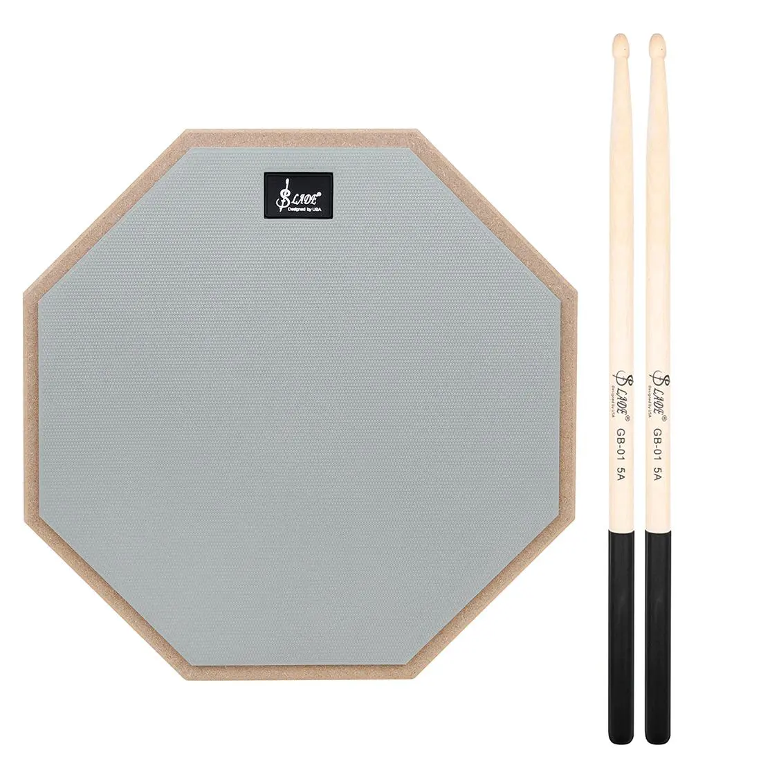 Slade Drum Practice Pad (12 Inch), Rubber Wood Material, Ideal for Jazz Drum Beginners Skill Training, Perfect for Drumming Practice