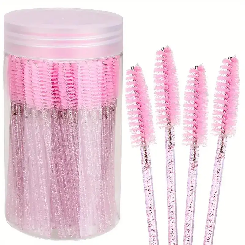 Eyelash Brush with Storage Box, 100pcs Disposable Eyelash Extension Brush Pack, Professional Makeup Tools for Women, Cosmetic Brushes