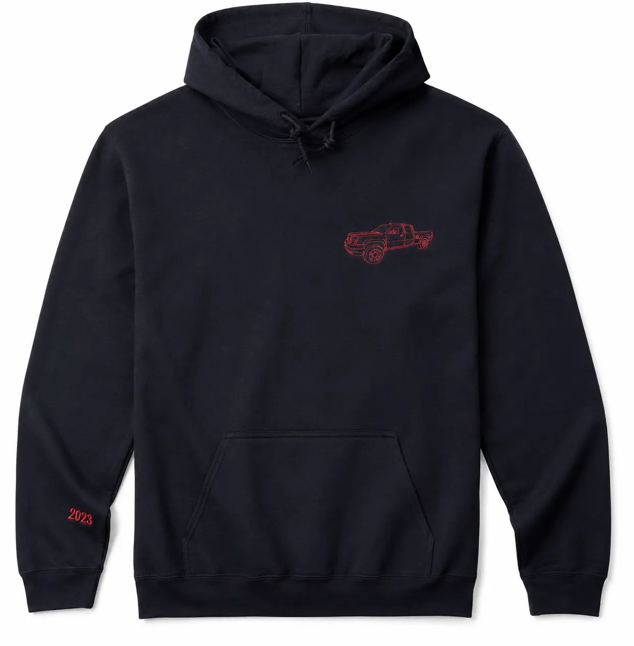 Custom Embroidered Line Art Car Hoodie – Personalized Gift from Your Photo for Car Lover, Boyfriend, Dad, or Grandpa, Valentine Day