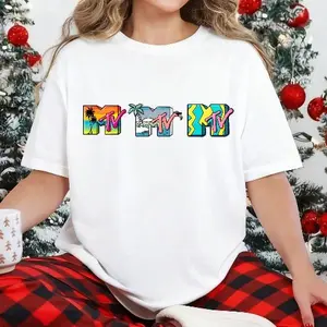 100 Percent Cotton Casual Style T-Shirt Mtv Logo Design Summer Wear Gift For Music Lovers