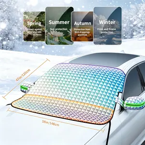 Heavy Duty Windshield Snow & Ice Shield| All-Weather Sun UV Protection, Universal Fit for Cars & SUV
