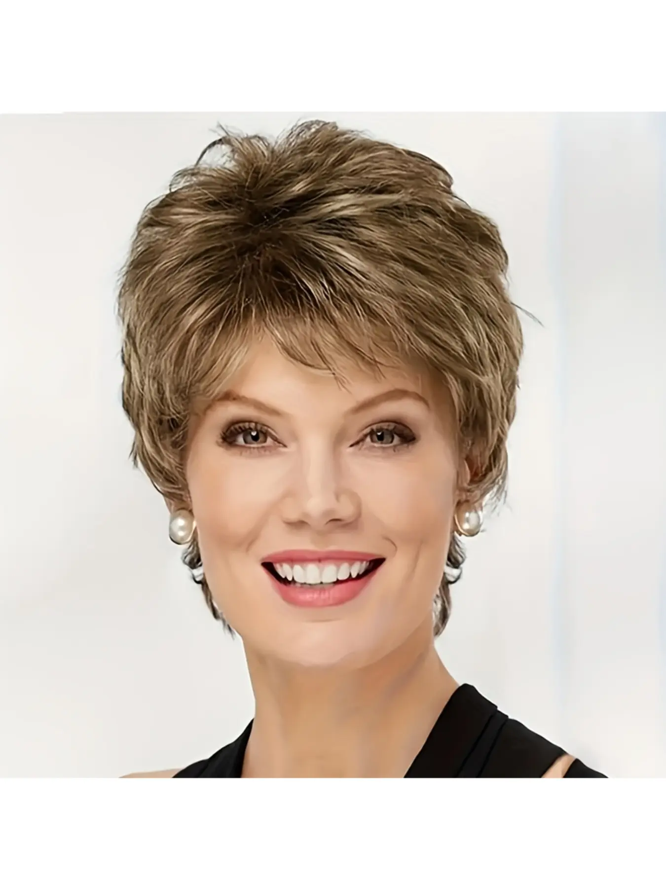 Women's Casual Light Brown Full Wig, Hair Wig, equipped with heat-resistant, high-density inner cap, suitable for all seasons, must-have item for going out and shopping