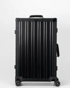 Lucent Aluminum Check-In Suitcase, Jet Black