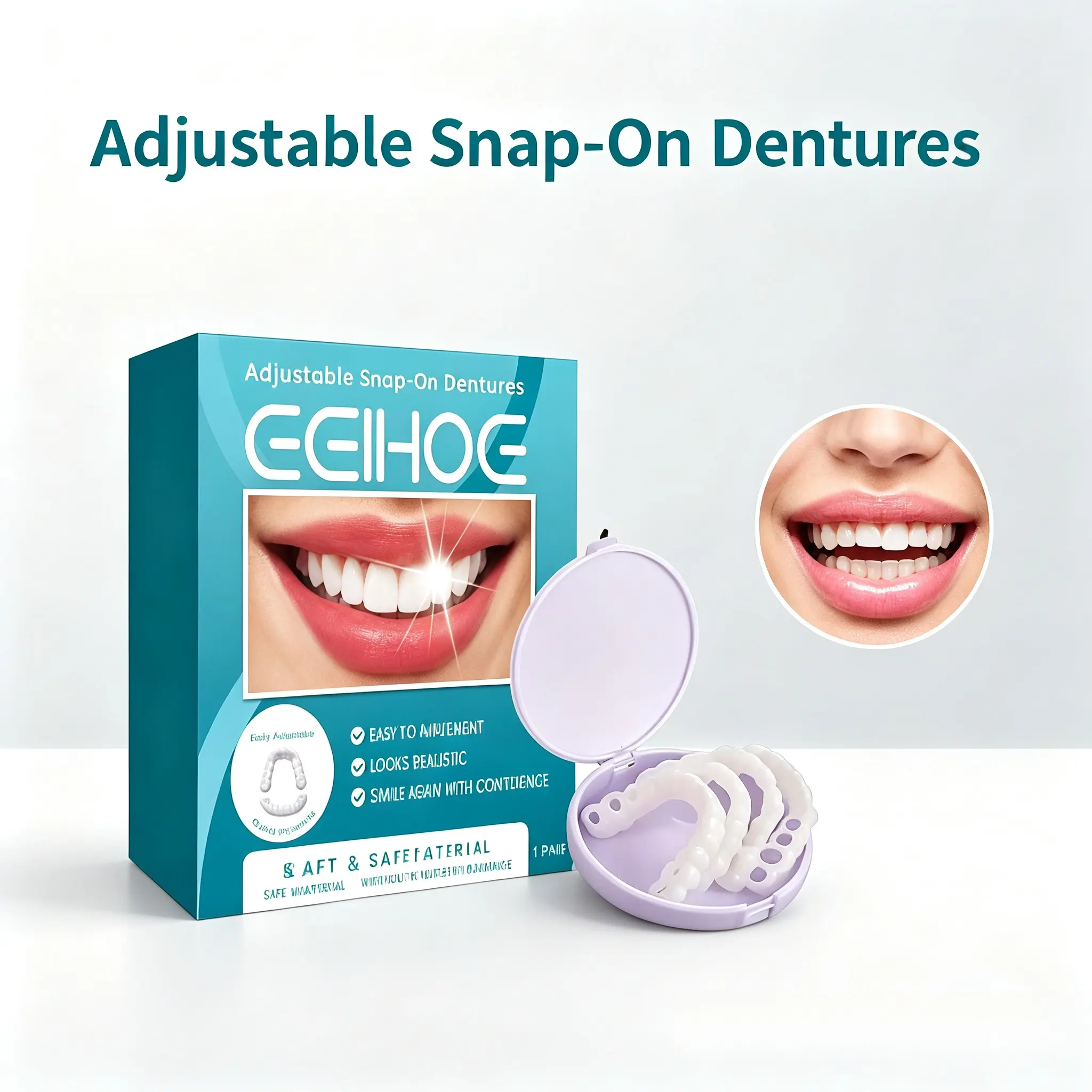 EELHOE Adjustable clasp-type dentures, temporary dental restorations for filling gaps between teeth, and orthodontic dental appliance sets