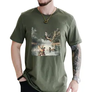 MAPTEES Mallard Ducks Vintage Graphic Tee, 90s Naturecore  Waterfowl Duck T-shirt For Men, Duck Hunting Shirt, Hunting Lover Men Tee, Gift For Him