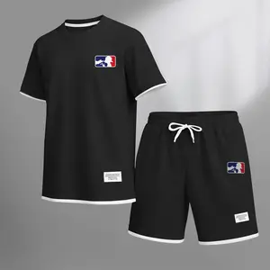 Men's Classic Logo Drawstring Shorts Set is an ideal choice for the spring and summer seasons. This casual summer ensemble features a short-sleeve shirt and a pair of shorts, making it suitable for both everyday wear and athletic activities.
