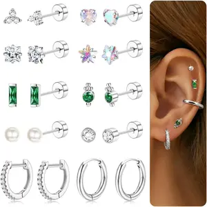 MILACOLATO Gold Flat Back Earrings for Women Hypoallergenic Surgical Stainless Steel Earrings for Sensitive Ears Cartilage Earring Sets for Multiple Piercing Trendy Flatback Earrings Studs Small Hoop