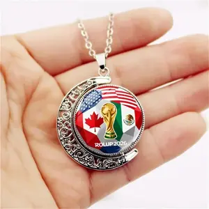 Fifa 2026 World Cup Trophy Rotating Pendant Necklace, Official Rotator for Usa Canada Mexico, Sweater Chain for Men & Women, Football Fan Accessory