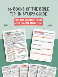 66 Books of the Bible Tip-In Study Guide: Cut-Out Reference Cards with Chapter Reflections