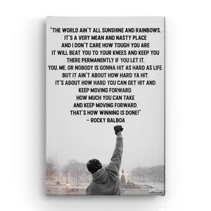 Motivational Quote Rocky Balboa Special Design, Keep Moving Forward Sylvester Stallone Print Wall Décor Art.Comes UN.