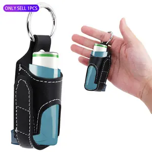 Synthetic Faux Leather Asthma Inhaler Holder Cases, Casual Style, Portable Outdoor Protection, Cervical Spray Bottle Pouch, Lightweight & Not Lost, Ideal for Travel, Men'S & Women'S, Valentine'S Day, Thanksgiving Day, Christmas Gif