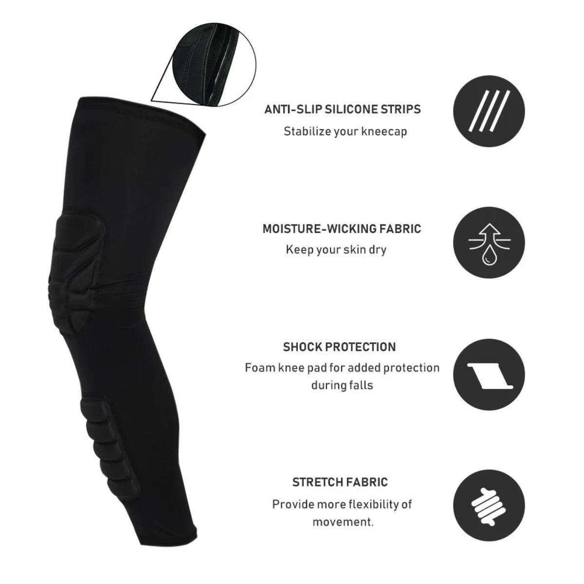 Honeycomb Impact Knee Pads Long Length Sports Protective Gear Basketball Cycling Breathable Anti Collision Leg Sleeve Patella Support Adult