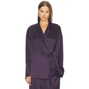 SRG Finley Silk Top in Dark Plum